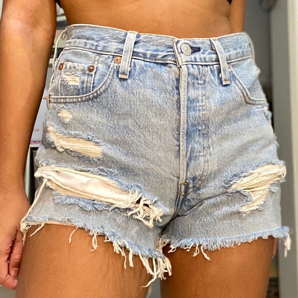 Levi’s Destroyed Denim Shorts